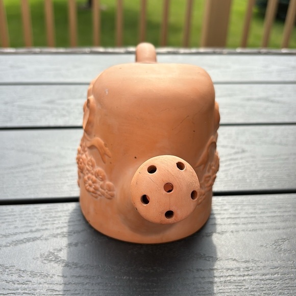 Vintage Terracotta Mini Watering Can Bows Floral Roses or planter plants cactus - Picture 6 of 12
